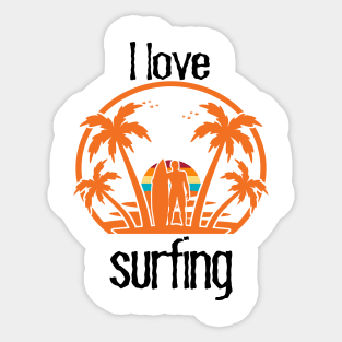 I love surfing design Sticker